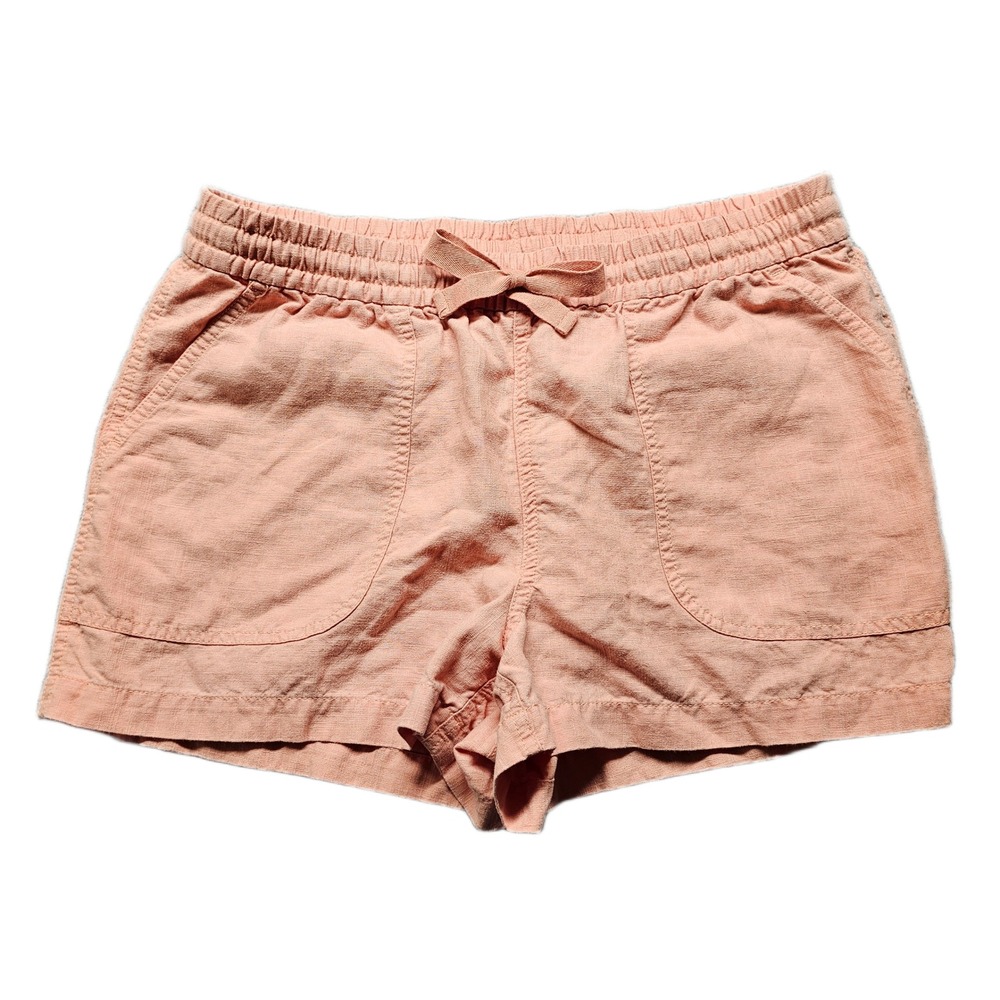 J.Crew Shorts Womens M Pink Linen Blend Summer Beach Elastic Waist‎ Drawstring